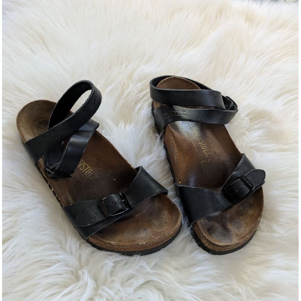 VINTAGE BIRKENSTOCK Isis SANDALS WITH BLACK LEATHER Wrap STRAPS SIZE 37 / 6